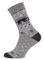 HomeOfSocks Wollsocken Hygge Ice Bear grau - 1 Paar