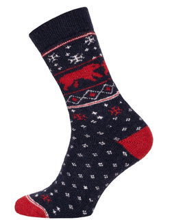 HomeOfSocks Wollsocken Hygge Ice Bear navyblau - 1 Paar