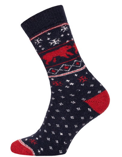 HomeOfSocks Wollsocken Hygge Ice Bear navyblau - 1 Paar