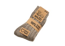 HomeOfSocks Wollsocken 100% Natur Warm taupebraun - 1 Set mit 2 Paar