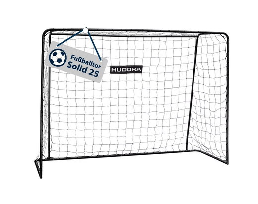 Hudora Fussballtor Solid 25 (stabil, langlebig) schwarz - 213x152x76cm