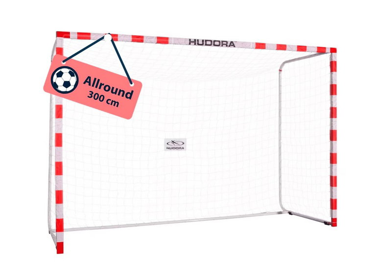 Hudora Football Goal Allround (ideal goal for recreational sports, easy assembly) red - 300x200x110cm