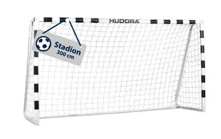 Hudora Football Goal Stadium (high quality, robust, easy assembly) white - 300x160x90cm