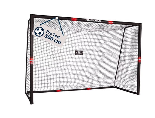 Hudora Fussballtor Pro Tect 300 (hochwertig, langlebig, einfacher Aufbau) schwarz - 300x200x120cm