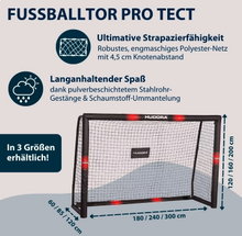 Hudora Football Goal Pro Tect 180 (high quality, durable, easy assembly) black - 180x120x60cm