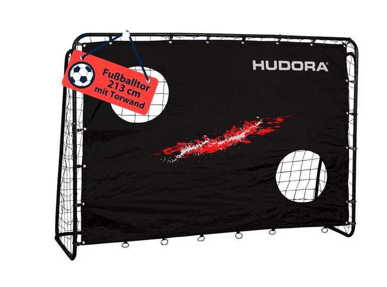 Hudora Football Goal Trainer with Target Wall (durable, secure hold) black - 213x152x76cm