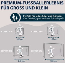 Hudora Football Goal Expert 240 (stable, durable, weather-resistant) white - 240x160x85cm