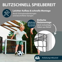 Hudora Football Goal Advanced 180 (high-quality, durable, easy assembly) white - 180x120x60cm