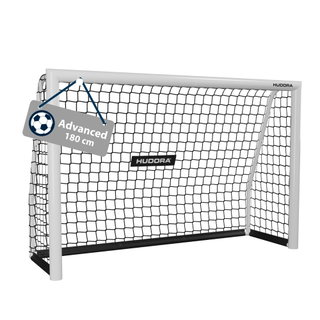 Hudora Bramki piłkarskie Advanced 180 (wysokiej jakości, trwałe, łatwy montaż) białe - 180x120x60cm