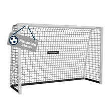 Hudora Football Goal Advanced 240 (high-quality, durable, easy assembly) white - 240x160x85cm