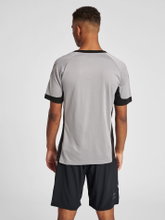 hummel Sport-Tshirt hmlLEAD Poly Jersey (Mesh-Material) Kurzarm grau/schwarz Herren
