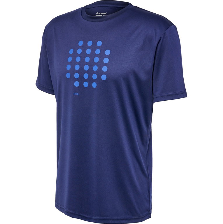 hummel Sport-Tshirt hmlCOURT (Interlock-Jerseystoff) kurzarm marineblau Herren
