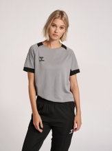 hummel Sport-Shirt (Trikot) hmlLEAD Poly Jersey (Mesh-Material) grau Damen