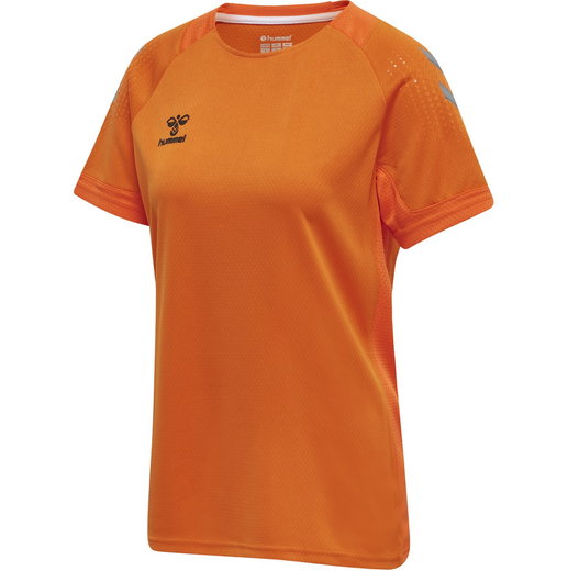 hummel Sport Shirt (Jersey) hmlLEAD Poly Jersey (Mesh Material) Short Sleeve Orange Women