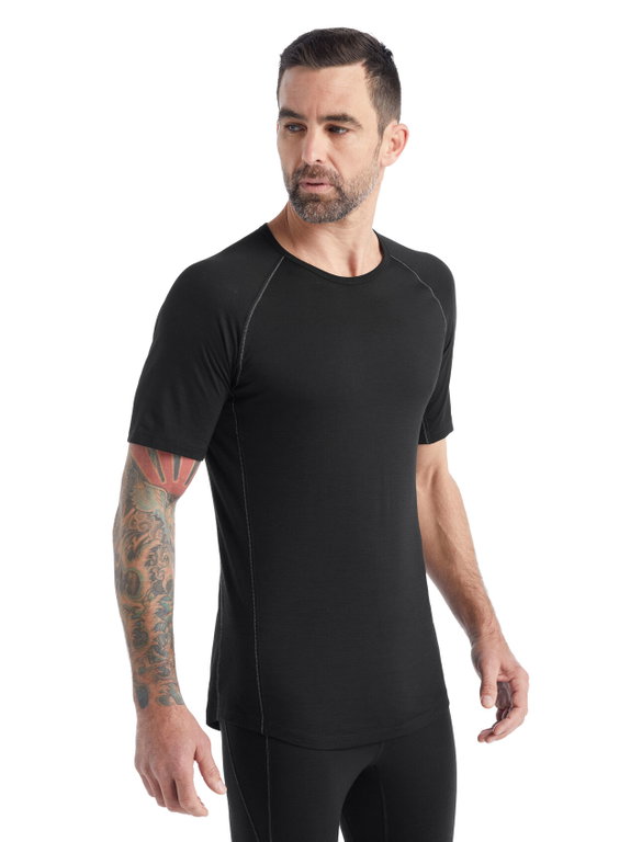Icebreaker Underwear T-shirt 150 Zone SS Crewe BodyfitZone tight-fitting (Merino wool) black Men