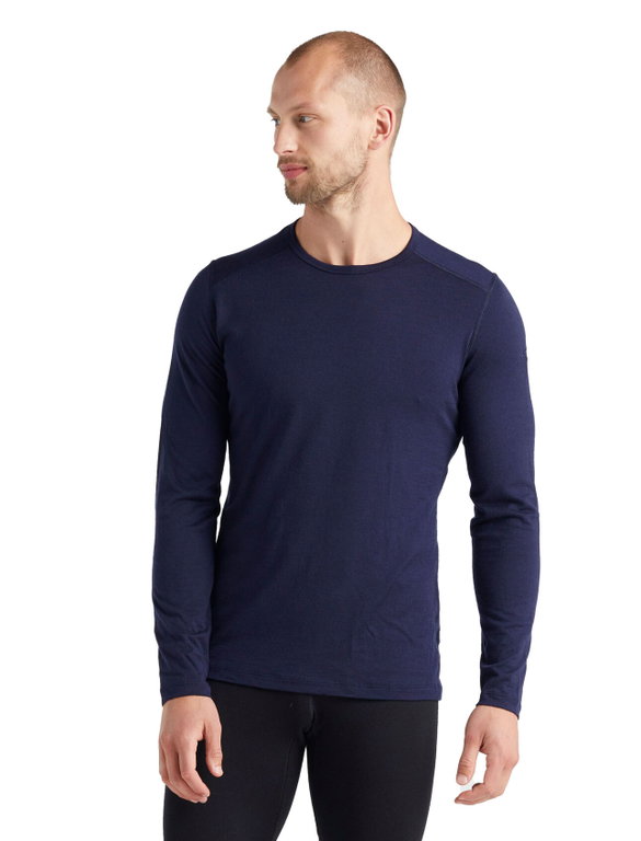 Icebreaker Unterwäsche Langarmshirt 200 Oasis LS Crewe - Merinowolle, enganliegend - navyblau Herren