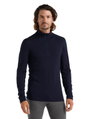 Icebreaker Unterwäsche Langarmshirt Half-Zip 200 Oasis LS - Merinowolle, enganliegend - navyblau Herren