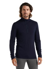 Icebreaker Unterwäsche Langarmshirt Half-Zip 200 Oasis LS - Merinowolle, enganliegend - navyblau Herren