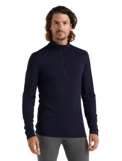 Icebreaker Unterwäsche Langarmshirt Half-Zip 200 Oasis LS - Merinowolle, enganliegend - navyblau Herren