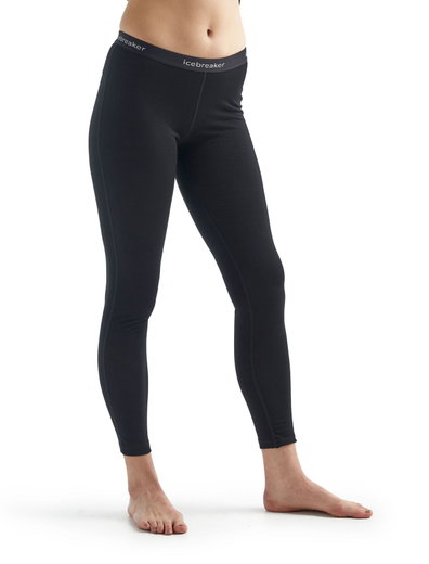 Icebreaker Unterwäsche Leggings 200 Oasis - Merinowolle, enganliegend - lang schwarz Damen