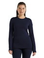 Icebreaker Underwear Thermo Long Sleeve Shirt 260 Tech Crewe - Merino Wool, close-fitting - dark blue Women