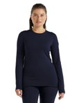 Icebreaker Unterwäsche Thermo-Langarmshirt 260 Tech Crewe - Merinowolle, enganliegend - dunkelblau Damen