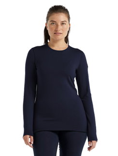 Icebreaker Unterwäsche Thermo-Langarmshirt 260 Tech Crewe - Merinowolle, enganliegend - dunkelblau Damen