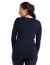 Icebreaker Unterwäsche Thermo-Langarmshirt 260 Tech Crewe - Merinowolle, enganliegend - dunkelblau Damen