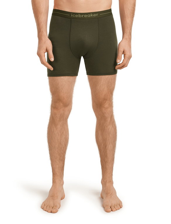 Icebreaker Boxershort Anatomica (Merinowolle) Unterwäsche loden dunkelgrün Herren