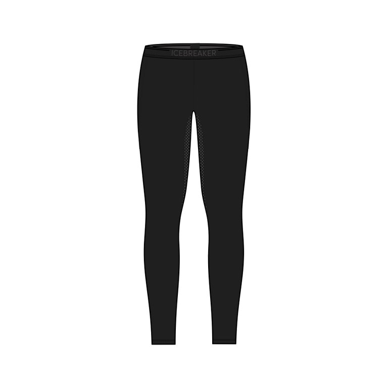 Icebreaker Unterwäsche Thermo-Leggings 200 Zone BodyfitZone - Merinowolle, enganliegend - lang schwarz Herren