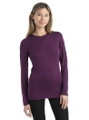 Icebreaker Unterwäsche Thermo-Langarmshirt 260 Tech Crewe - Merinowolle, enganliegend - plum Damen