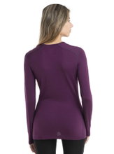 Icebreaker Unterwäsche Thermo-Langarmshirt 260 Tech Crewe - Merinowolle, enganliegend - plum Damen