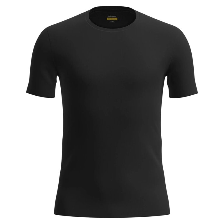 Icebreaker Unterwäsche Tshirt Anatomica SS Crewe (Merinowolle) schwarz Herren