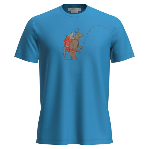 Icebreaker Wander-/Freizeit Tshirt Merino 150 Tech Lite Bear Catch (100% Merinowolle) blau Herren
