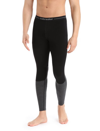 Icebreaker Unterwäsche Leggings 200 ZoneKnit (Merinowolle, enganliegend) schwarz/grau Herren