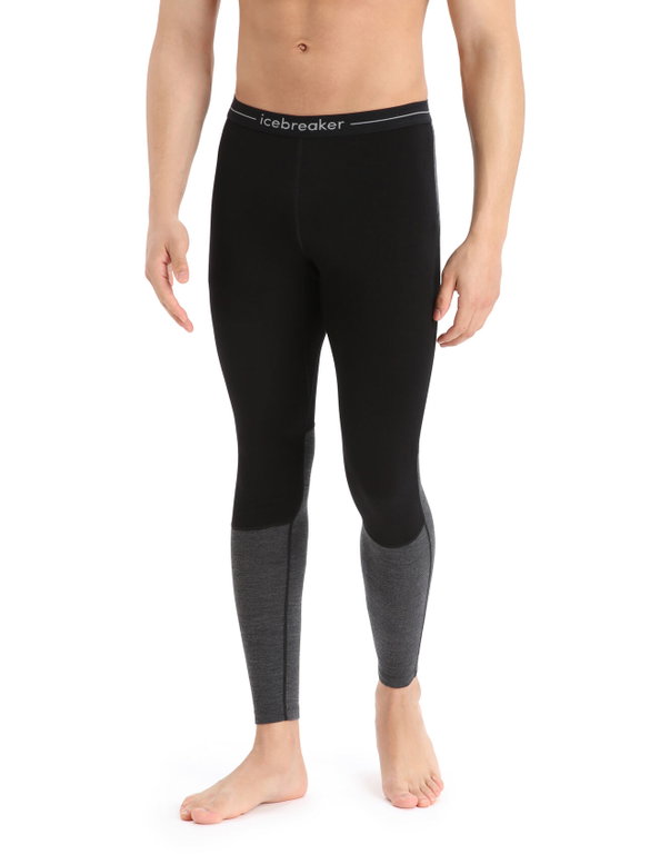 Icebreaker Unterwäsche Leggings 200 ZoneKnit (Merinowolle, enganliegend) schwarz/grau Herren