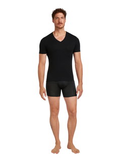 Icebreaker Underwear T-shirt Anatomica SS with V-neck (Merino wool) black men's