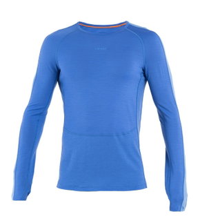 Icebreaker Underwear Long Sleeve Shirt 200 ZoneKnit Crewe (Merino Wool, fitted) blue Men's