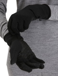 Icebreaker Winter Gloves Merino Quantum - touchscreen friendly - black