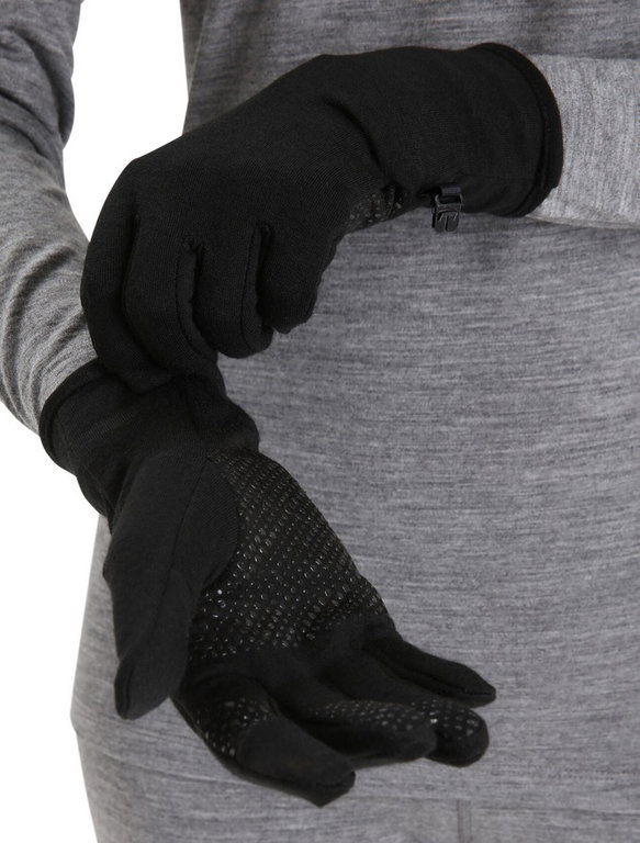 Icebreaker Winterhandschuhe Merino Quantum - touchscreenfreundlich - schwarz