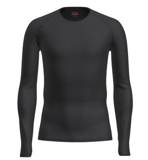 Icebreaker Underwear Long Sleeve Shirt 260 Zoneknit Seamless Crewe (Wool Blend, Fitted) Black Men