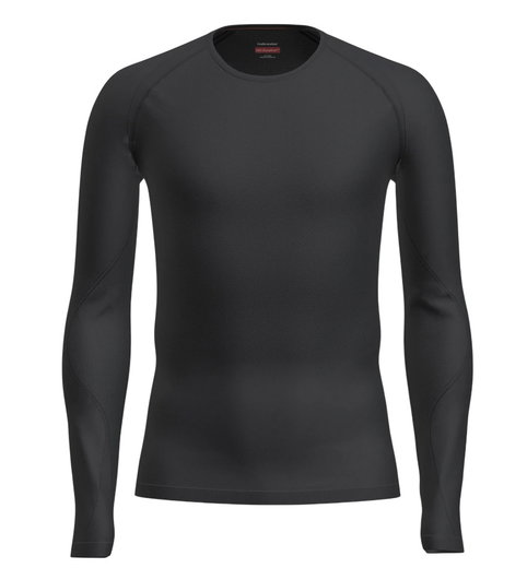 Icebreaker Unterwäsche Langarmshirt 260 Zoneknit Seamless Crewe (Wollmischung, enganliegend) schwarz Herren