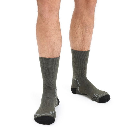 Icebreaker Wandersocke Crew Anatomica Hike Medium Cushion (Merinowolle, strapazierfähig, leicht) lodegrün Herren