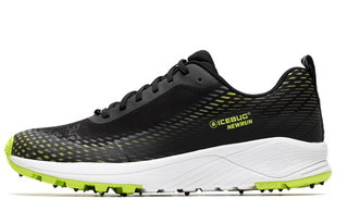 Icebug Buty biegowe Winter-Trail NewRun BUGrip - z 17 dynamicznymi kolcami z twardego metalu - czarne/limonkowe męskie