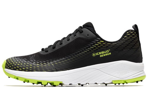 Icebug Winter-Trail-Laufschuhe NewRun BUGrip - mit 17 dynamischen Hartmetall-Spikes - schwarz/lime Herren