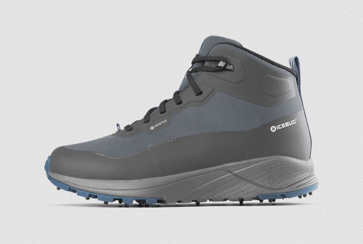 Icebug Buty trekkingowe Haze Mid BUGrip GTX (z kolcami, wodoodporne, szerokie) ciemnoszare/niebieskie Damskie