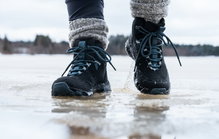 Icebug Winter-Wanderschuhe Speed2 BUGrip (mit Spikes, wasserdicht, weit) schwarz/petrol Herren