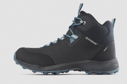 Icebug Winter-Wanderschuhe Speed2 BUGrip (mit Spikes, wasserdicht, weit) schwarz/petrol Herren