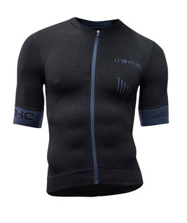 Iron-IC Bike T-shirt Hero Full Zip Kurzarm schwarz Herren