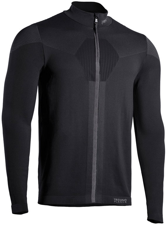 Iron-IC Techno Fleecejacka Maglia z zamkiem błyskawicznym - 2. warstwa z pełnym zamkiem - czarny mężczyźni